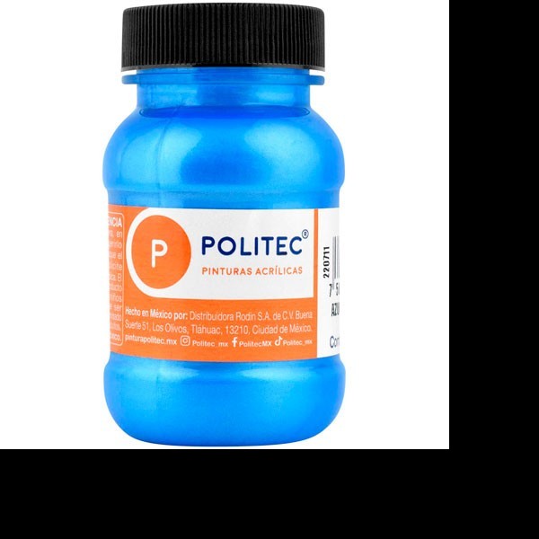 PINTURA ACRILICA POLITEC 100ML. AZUL MET. 513 PZA